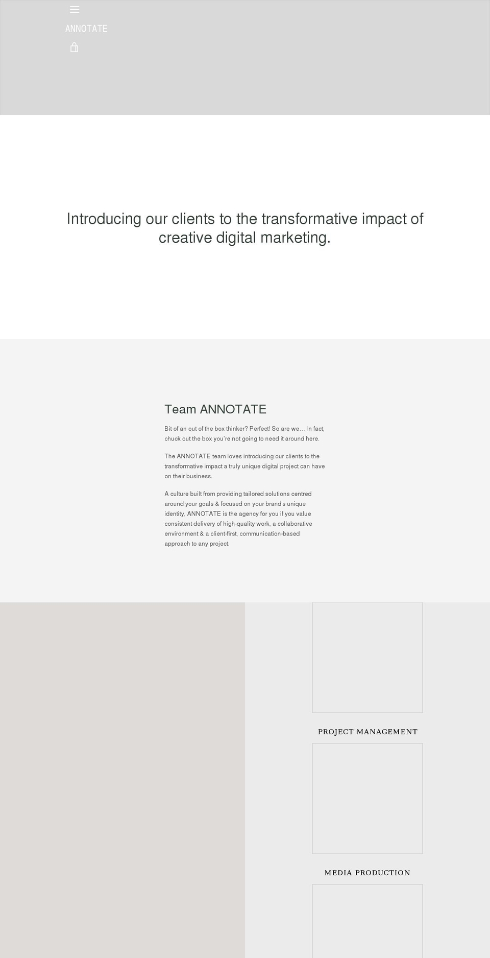 annotateagency.com shopify website screenshot