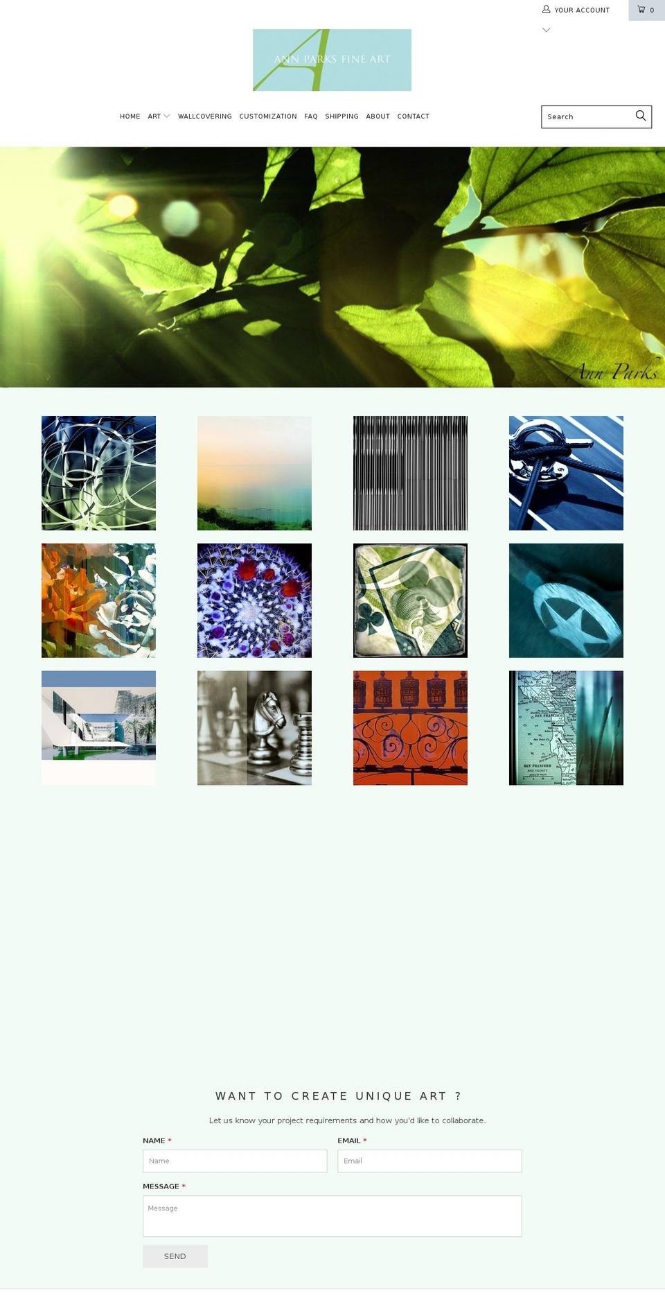 annparksfineart.com shopify website screenshot