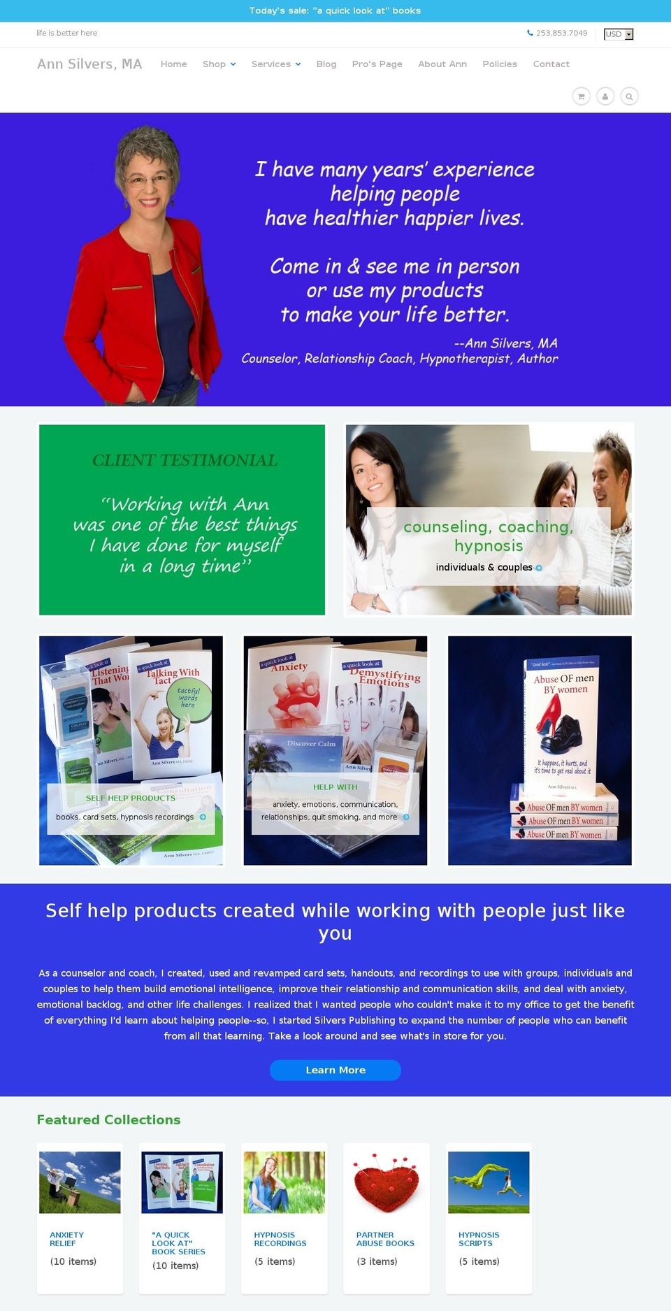 annsilvers.com shopify website screenshot