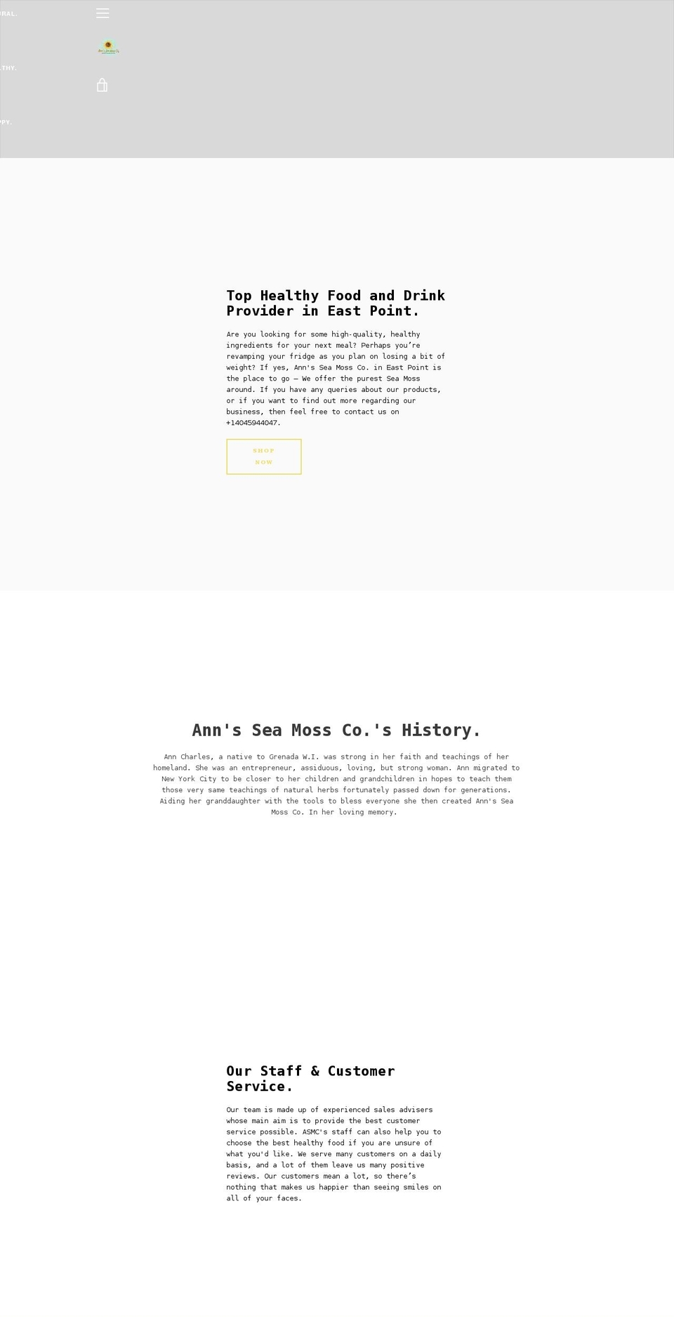 annsseamossco.com shopify website screenshot