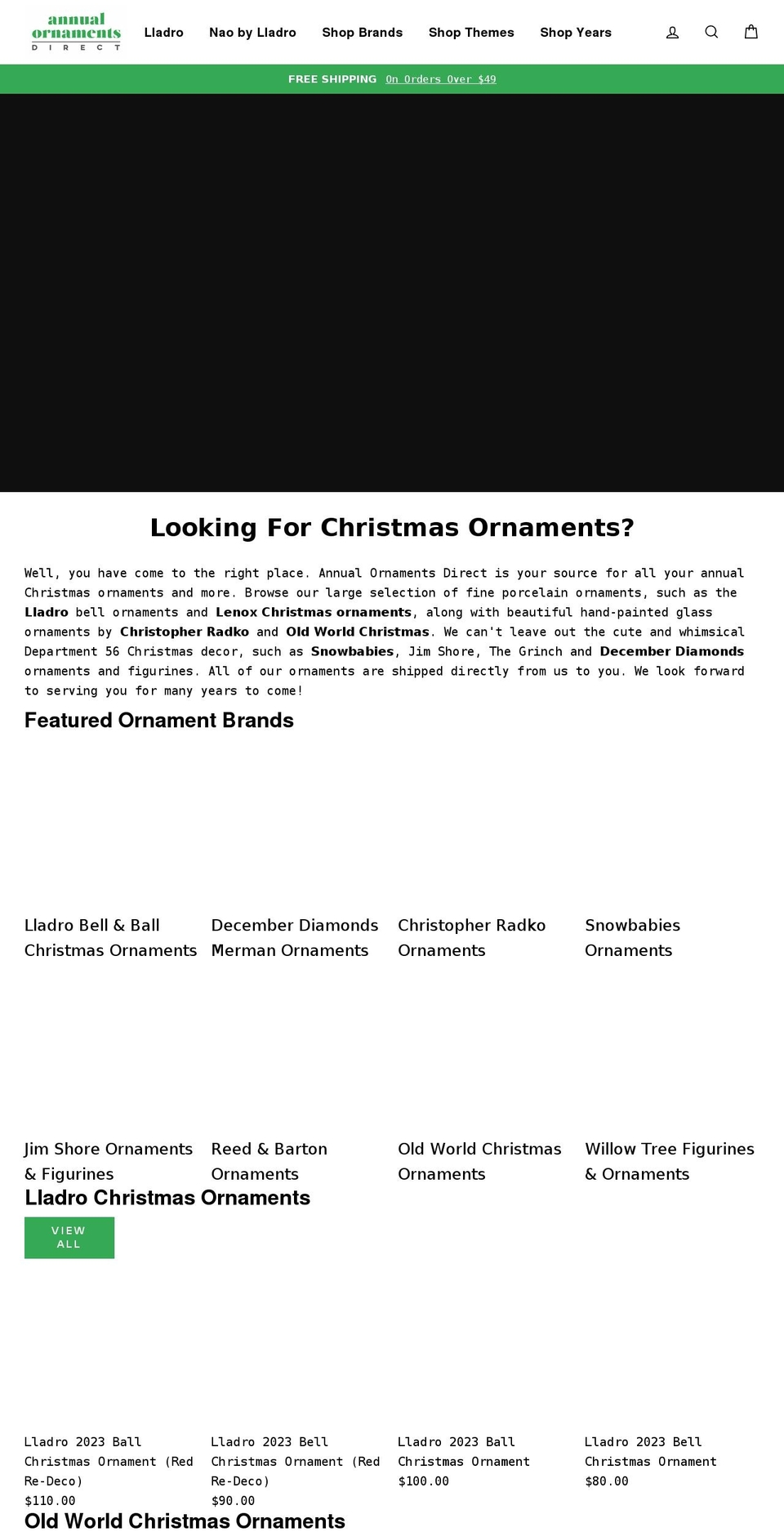annualornaments.com shopify website screenshot