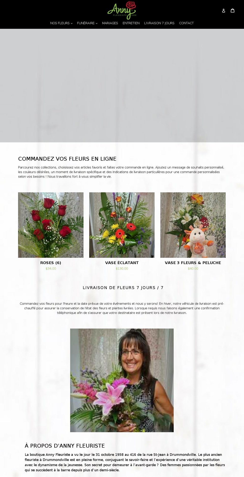 annyfleuriste.com — Shopify storefront screenshot