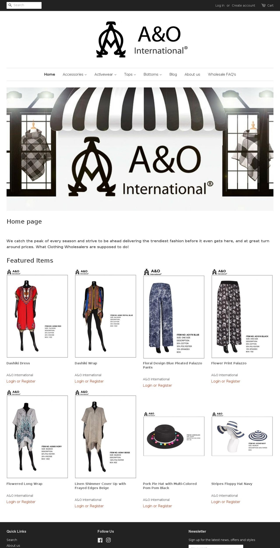 ano-intl.com shopify website screenshot