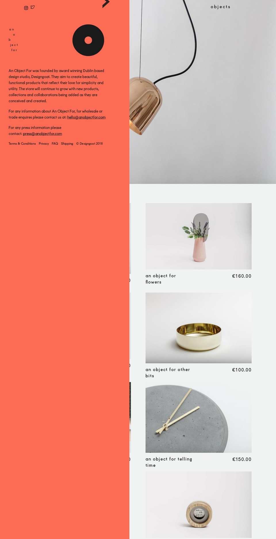 anobjectfor.com — Shopify storefront screenshot