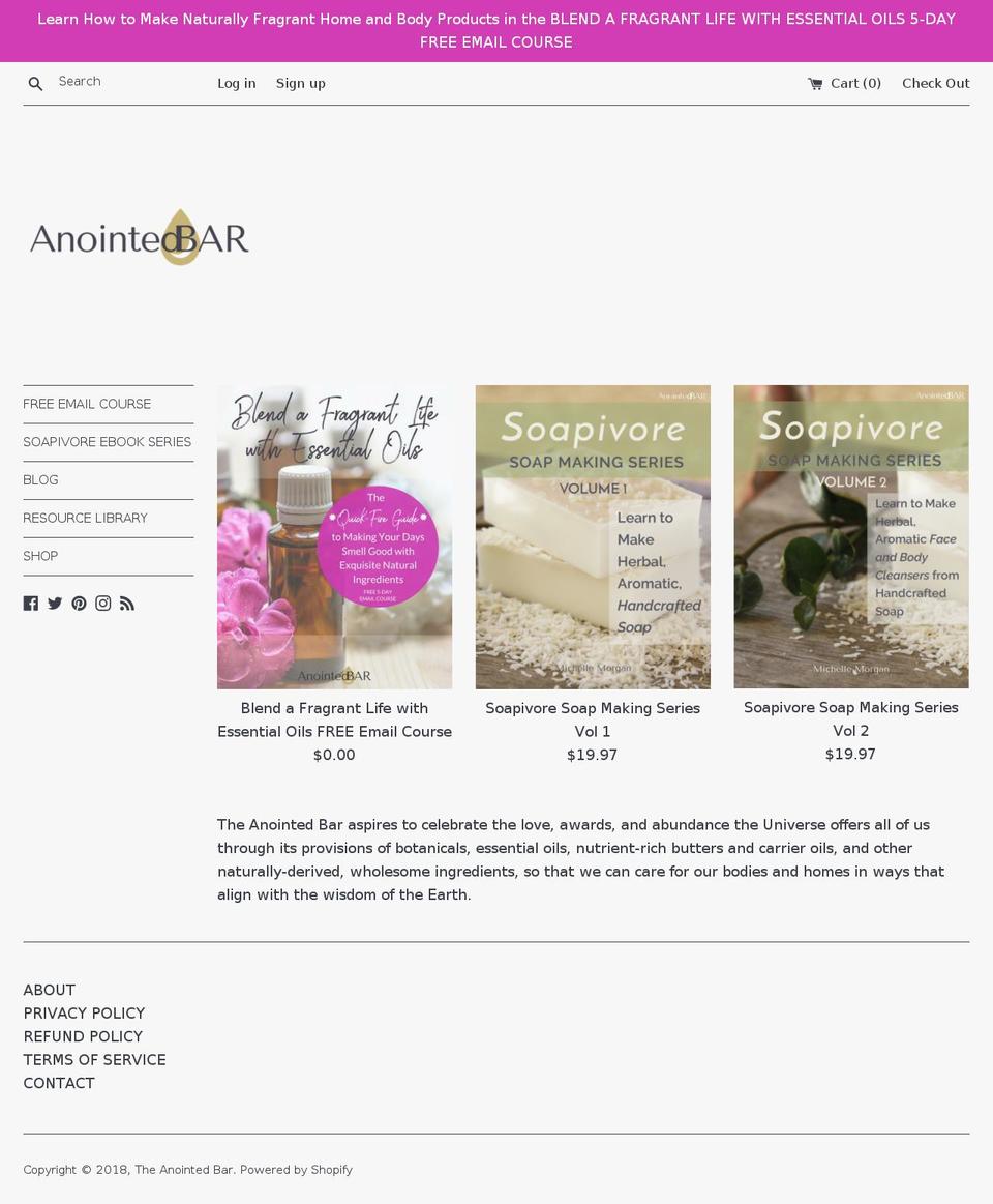 anointedbar.com shopify website screenshot