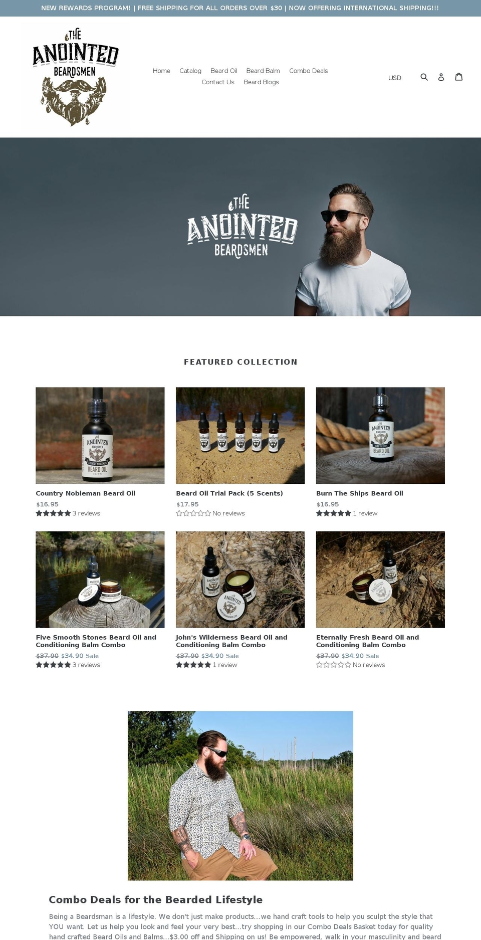 anointedbeardsmen.com shopify website screenshot