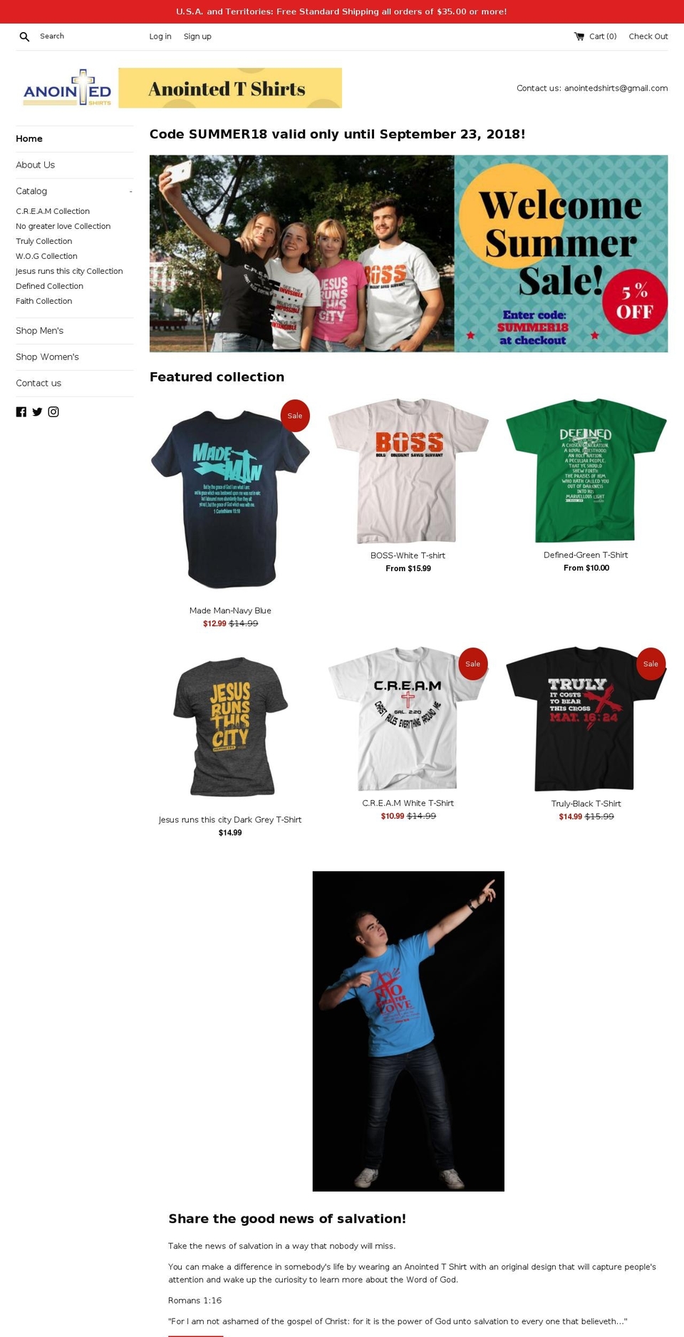 anointedtshirts.com — Shopify storefront screenshot