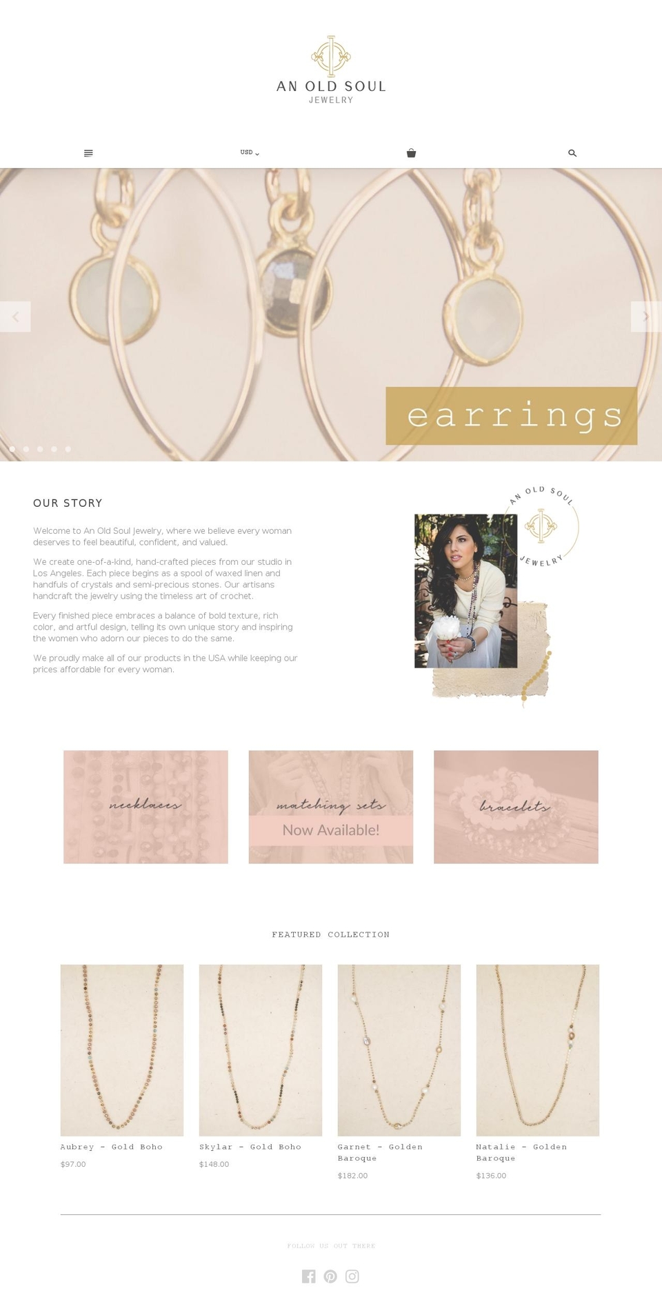anoldsouljewelry.com shopify website screenshot