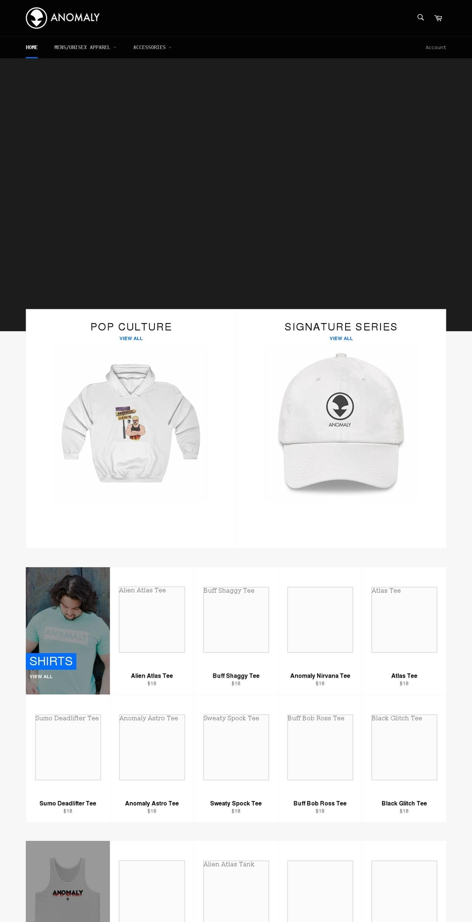 anomalyathletics.com shopify website screenshot