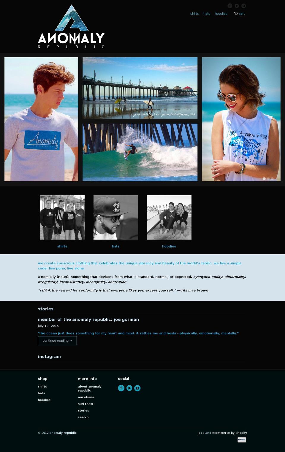 anomalyrepublic.com shopify website screenshot