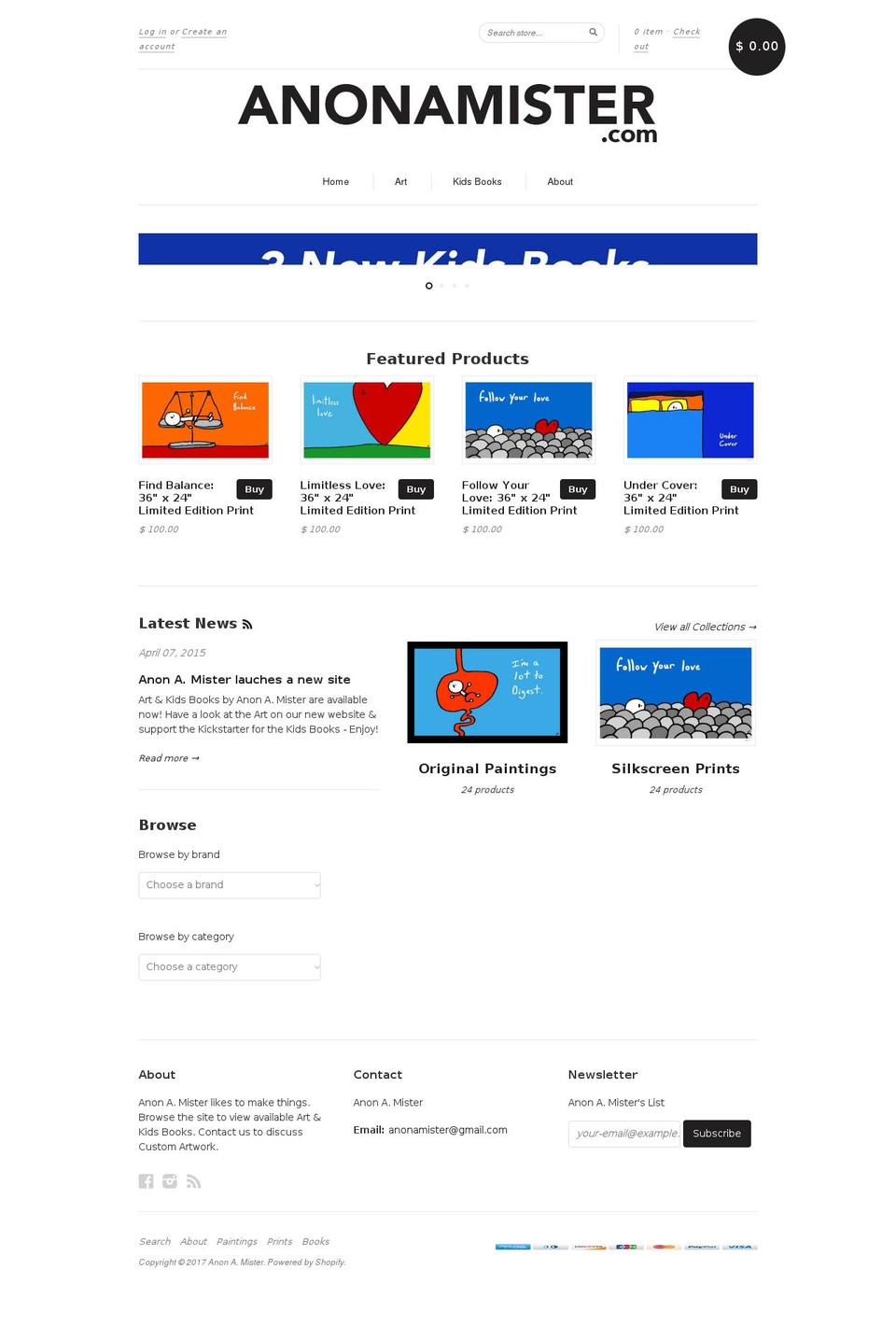 anonamister.com shopify website screenshot