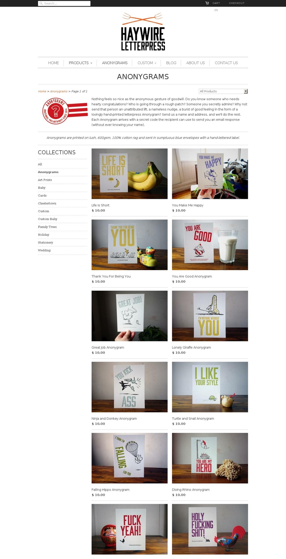 anonygrams.com shopify website screenshot
