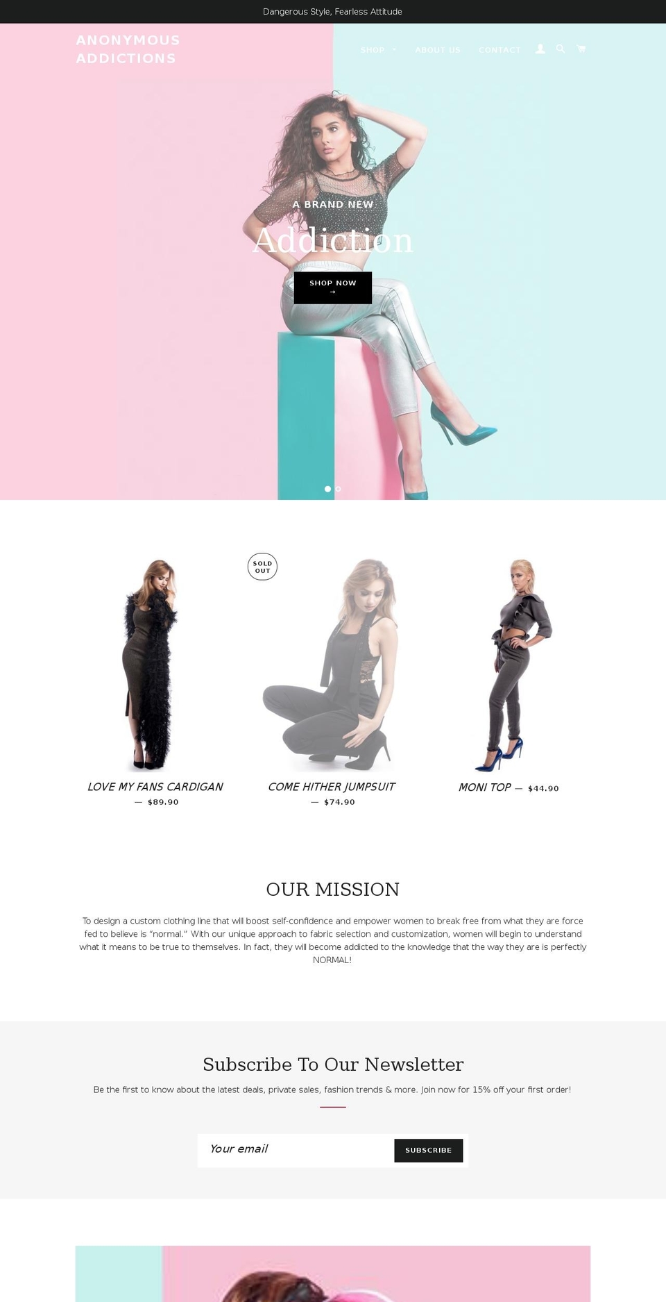 anonymousaddictions.com — Shopify storefront screenshot