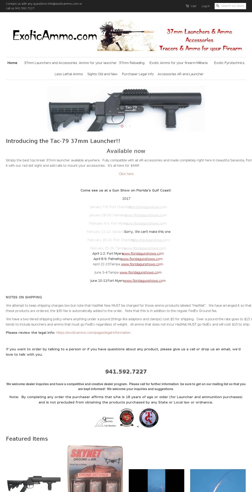 anonymousweapons.com shopify website screenshot