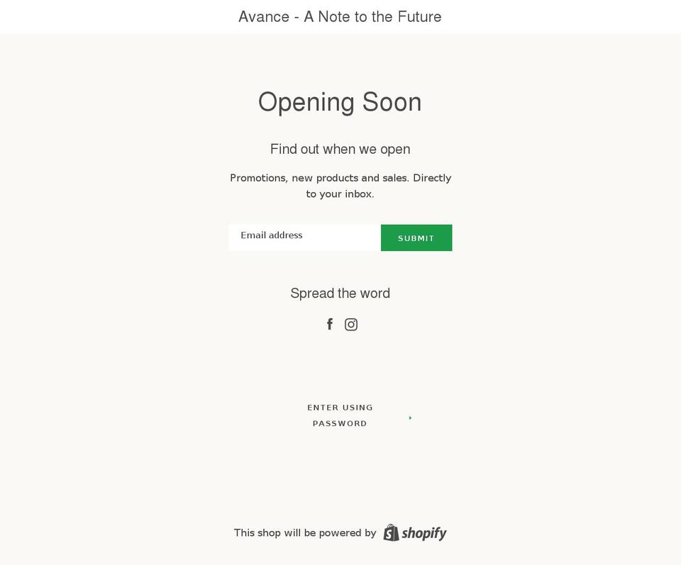 anotetothefuture.com shopify website screenshot