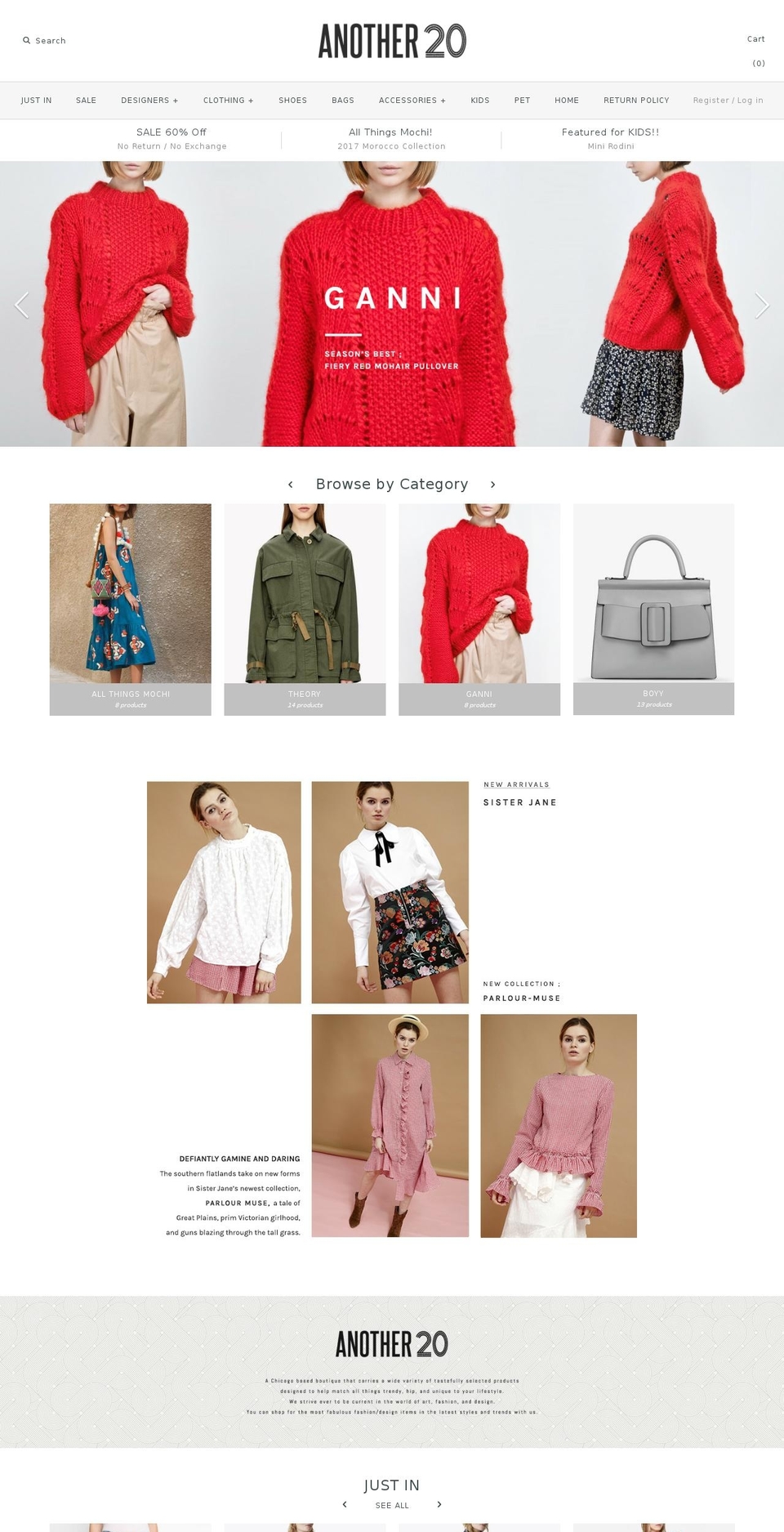 another20.com shopify website screenshot