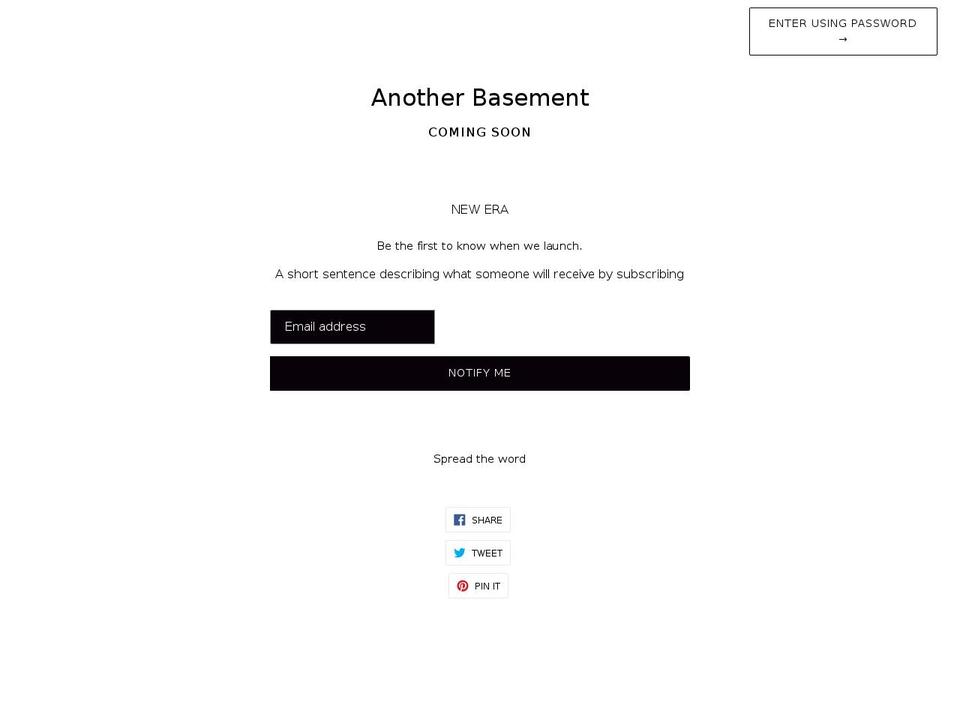 anotherbasement.com shopify website screenshot