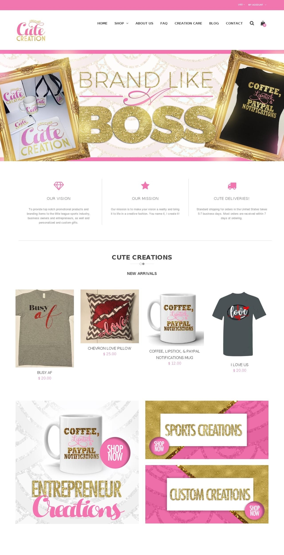 Domino Shopify theme site example anothercutecreation.com