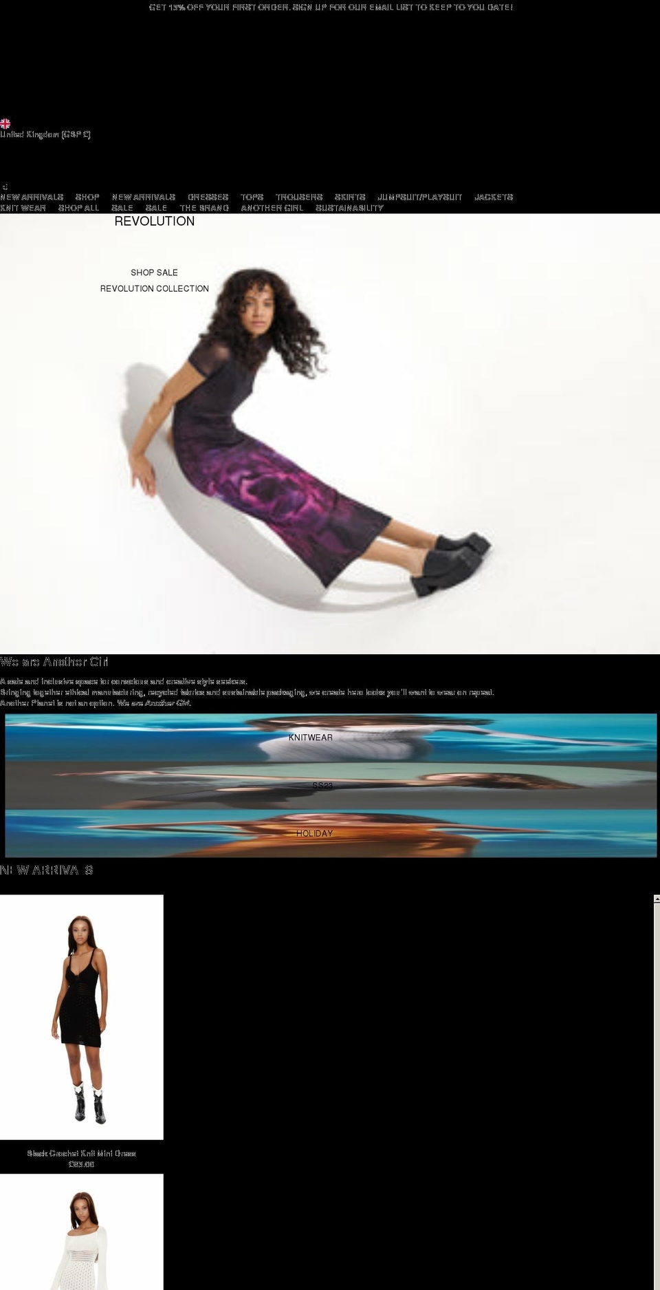 anothergirl.co.uk shopify website screenshot