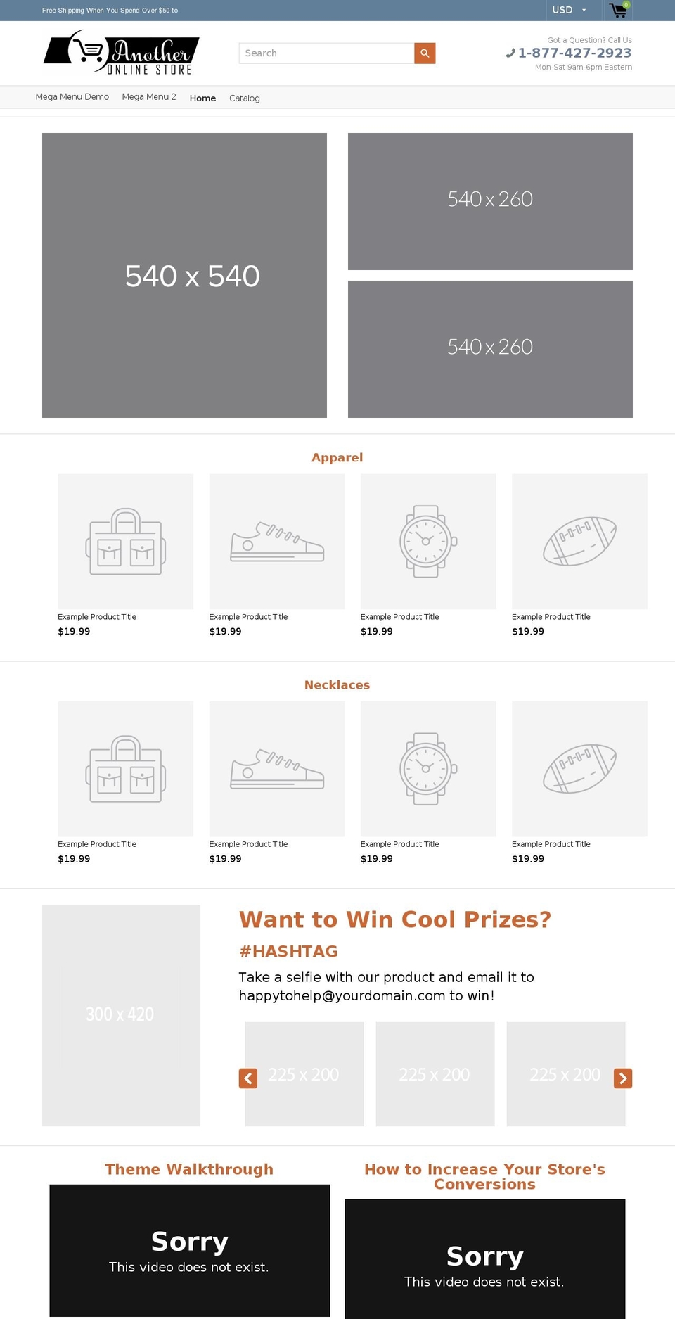 anotheronlinestore.com — Shopify storefront screenshot