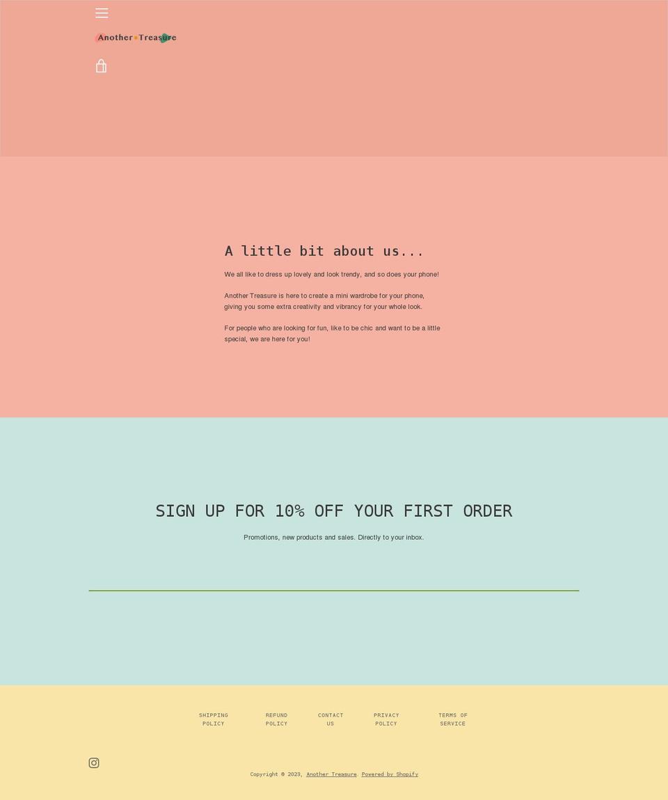 anothertreasure.com shopify website screenshot