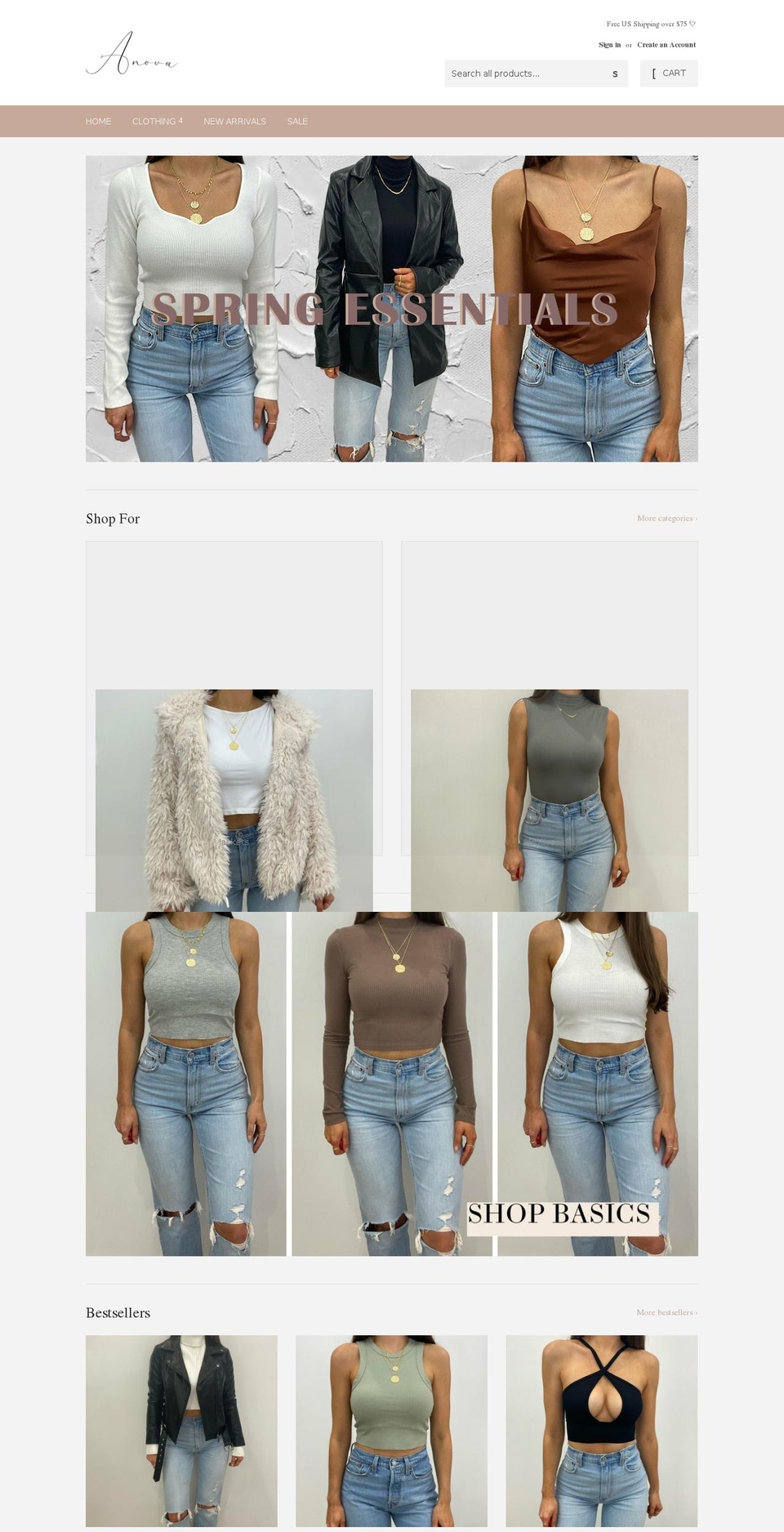 anova-boutique.com shopify website screenshot