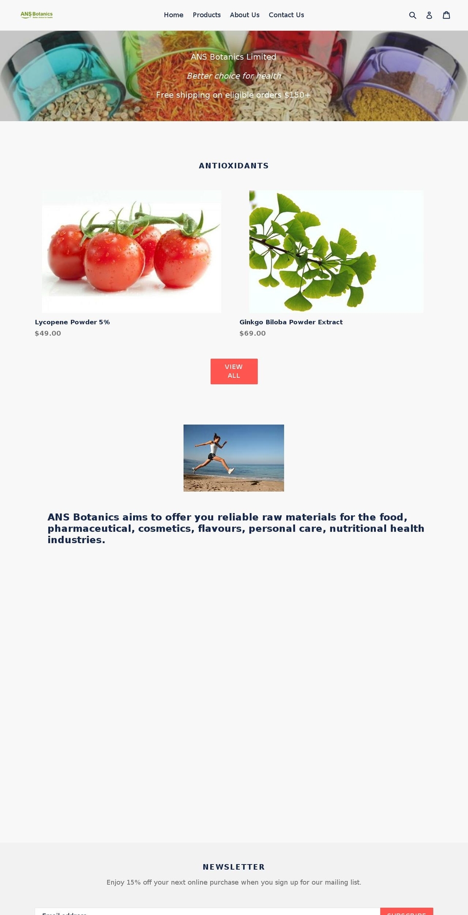 Vegfru home Shopify theme site example ansbotanics.com