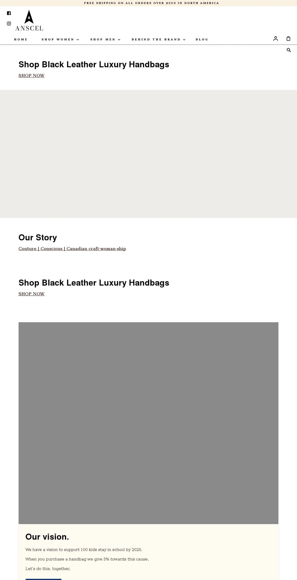 anscel.com — Shopify storefront screenshot