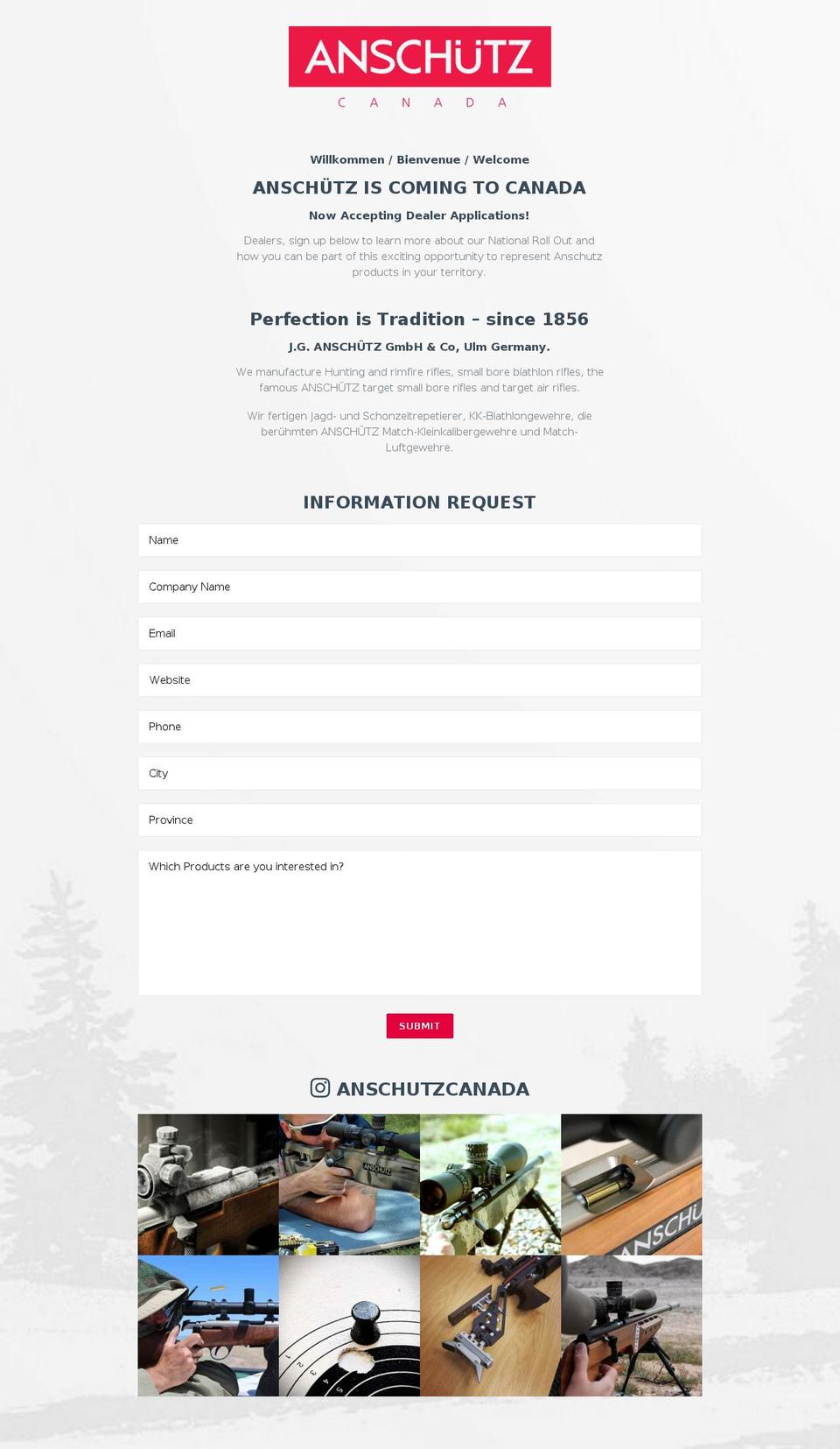 anschutzcanada.com — Shopify storefront screenshot