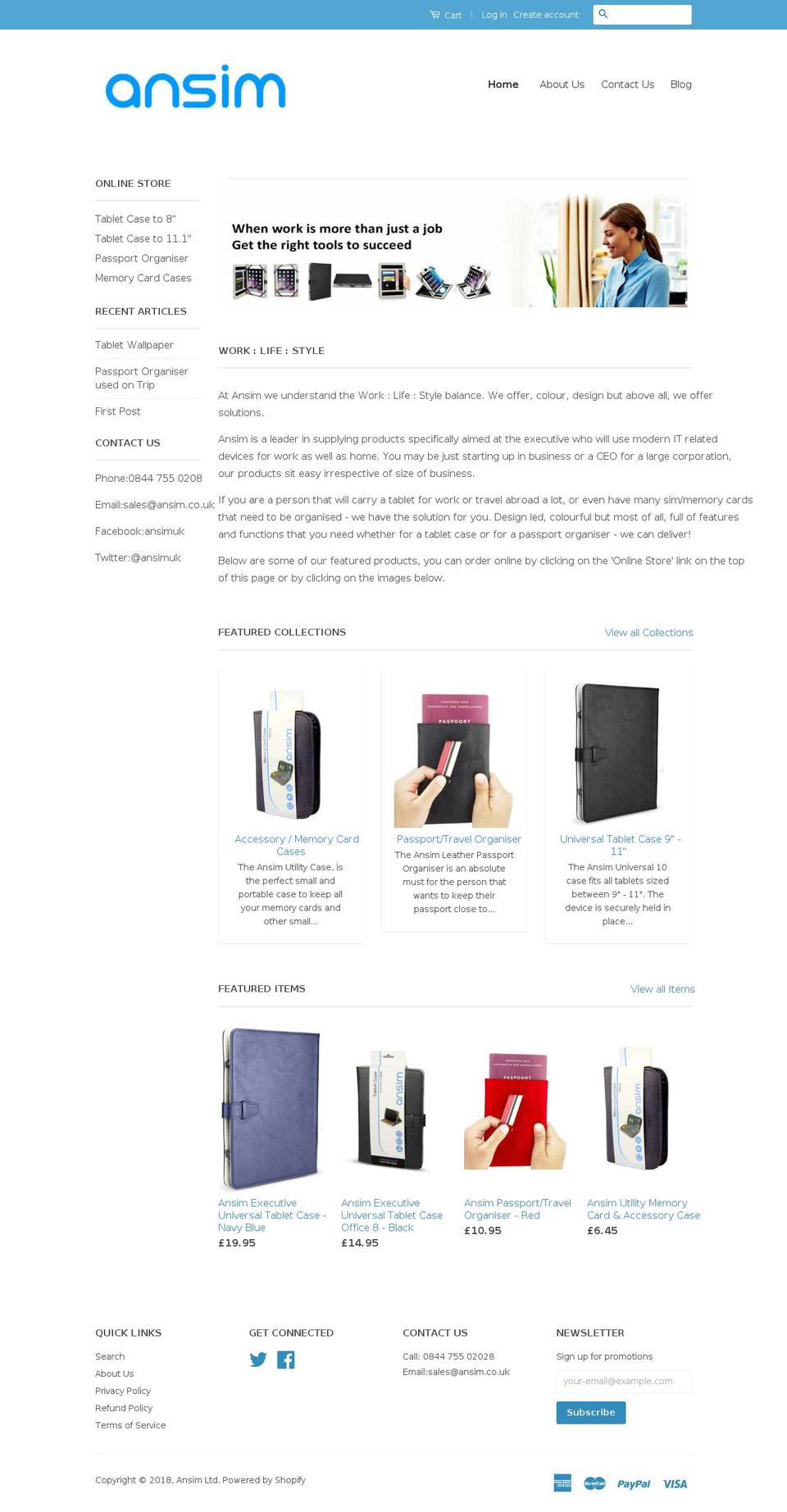 ansim.co.uk shopify website screenshot