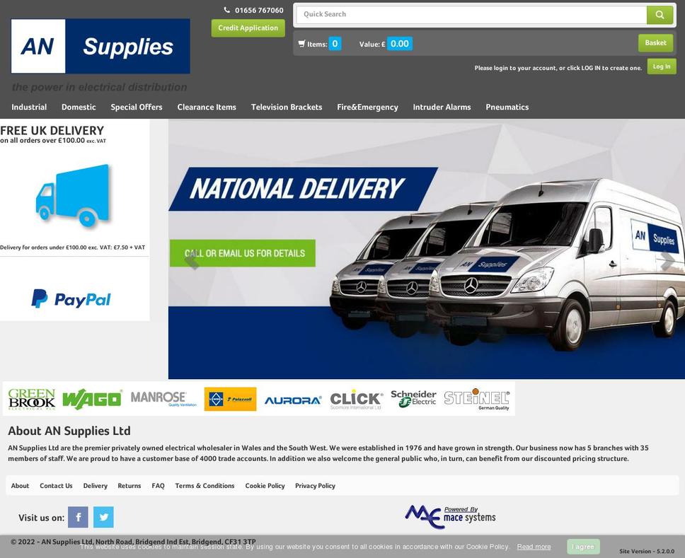 AN Supplies Theme Shopify theme site example ansupplies.co.uk