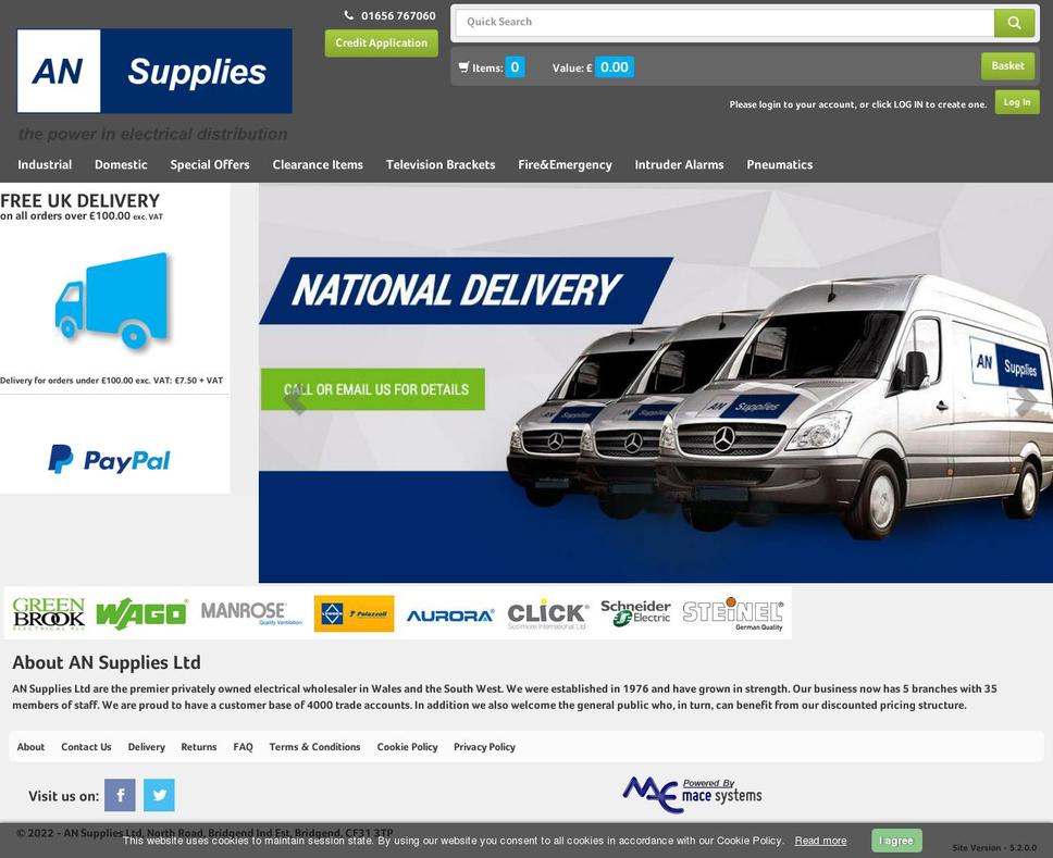 ansupplies.uk shopify website screenshot