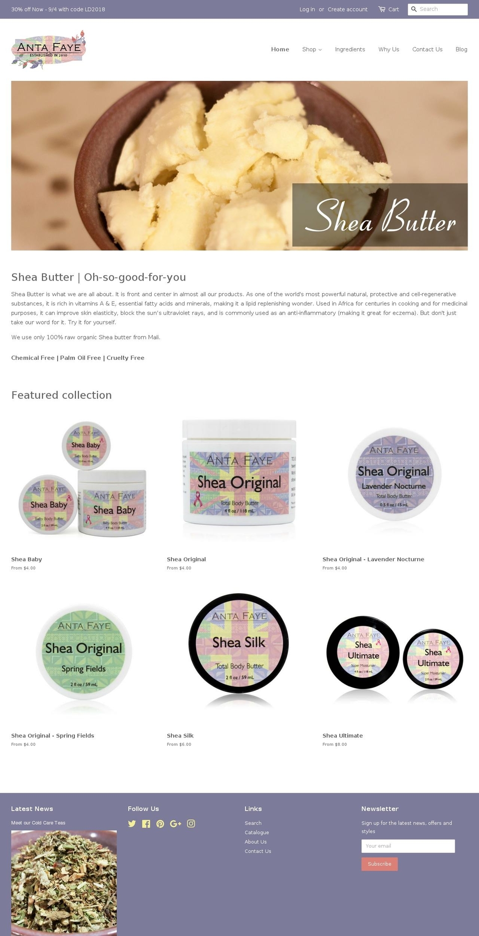 antafaye.net shopify website screenshot