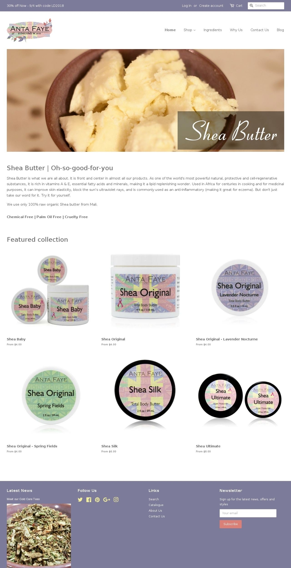 antafaye.org shopify website screenshot