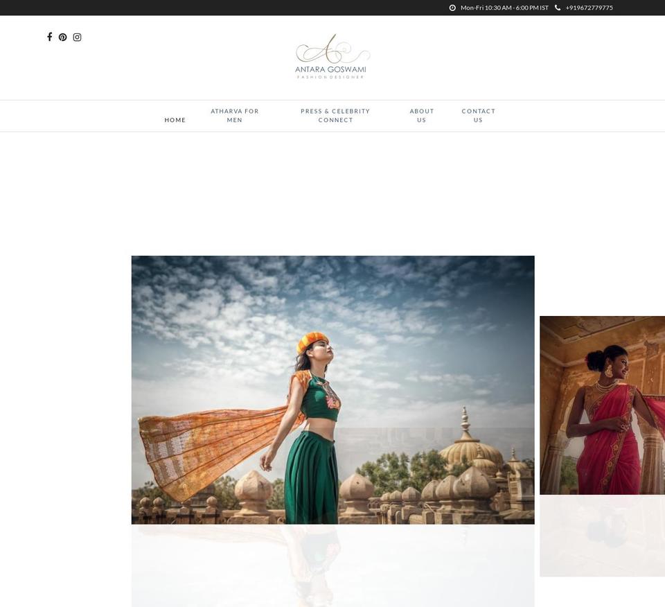 antaragoswami.com — Shopify storefront screenshot