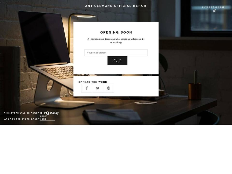 New Landing Page Shopify theme site example antclemonsworld.com