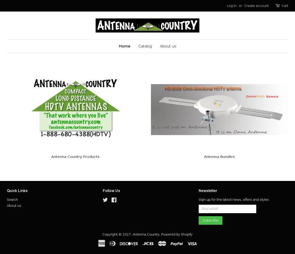 antennacountry.com shopify website screenshot