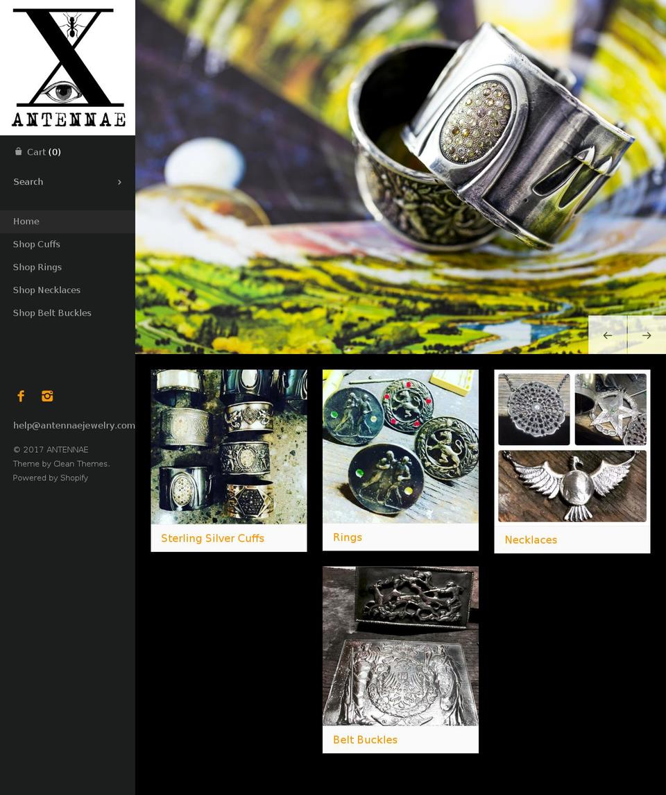 antennaejewelry.com shopify website screenshot