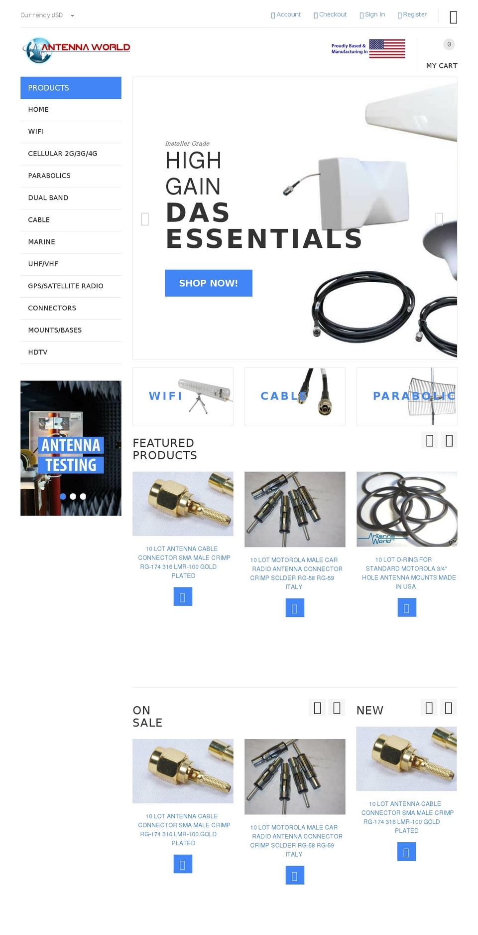 yourstore-v2-1-5 Shopify theme site example antennaworld.com