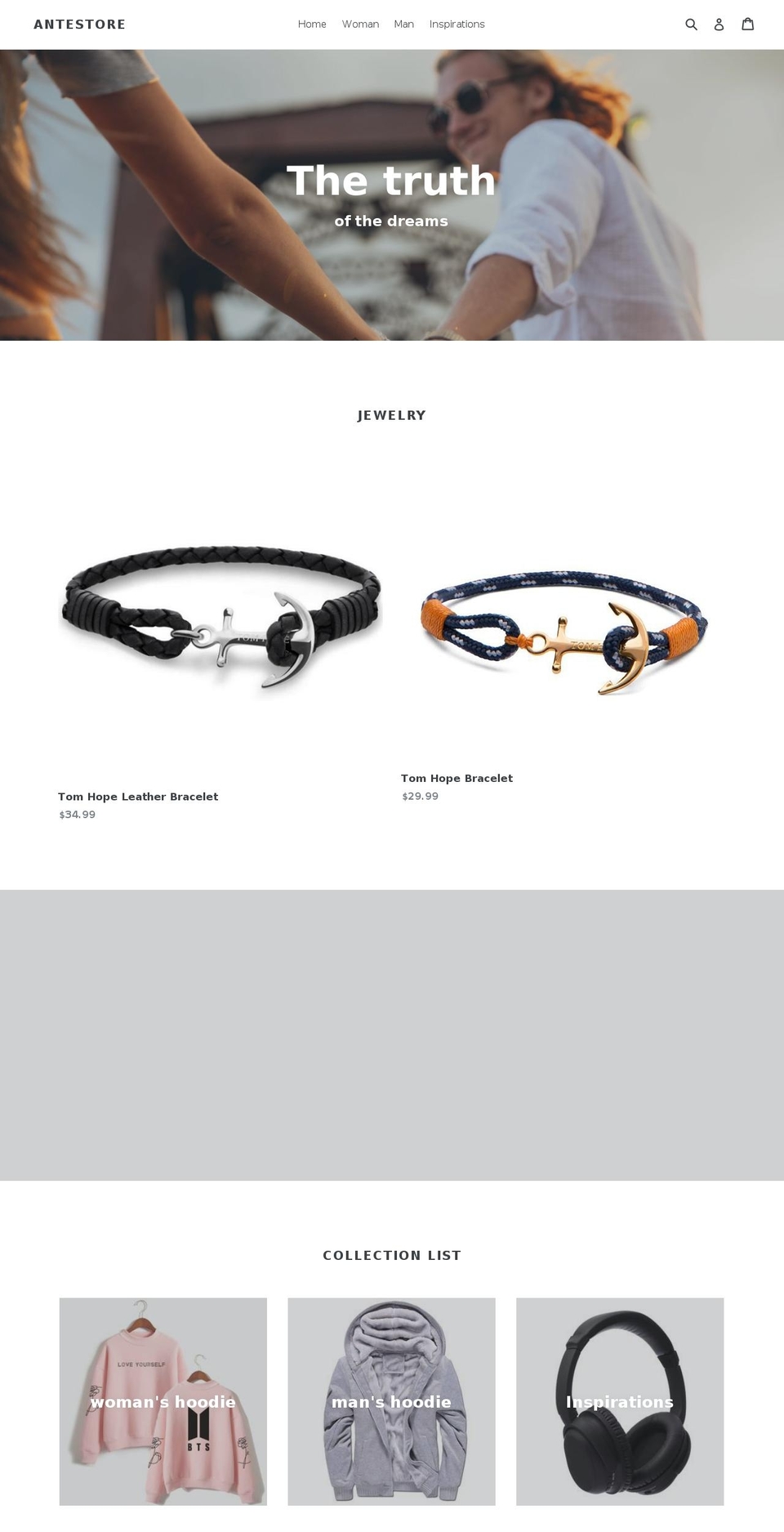 antestore.net shopify website screenshot