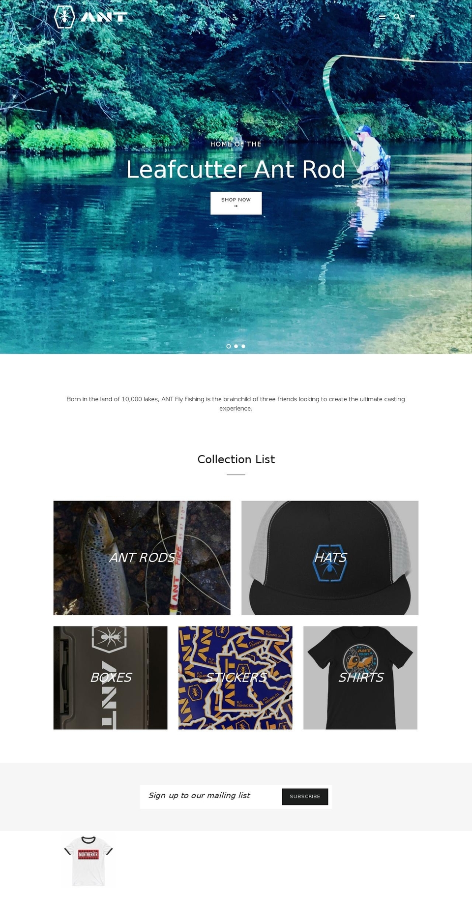 antflyfishing.com shopify website screenshot