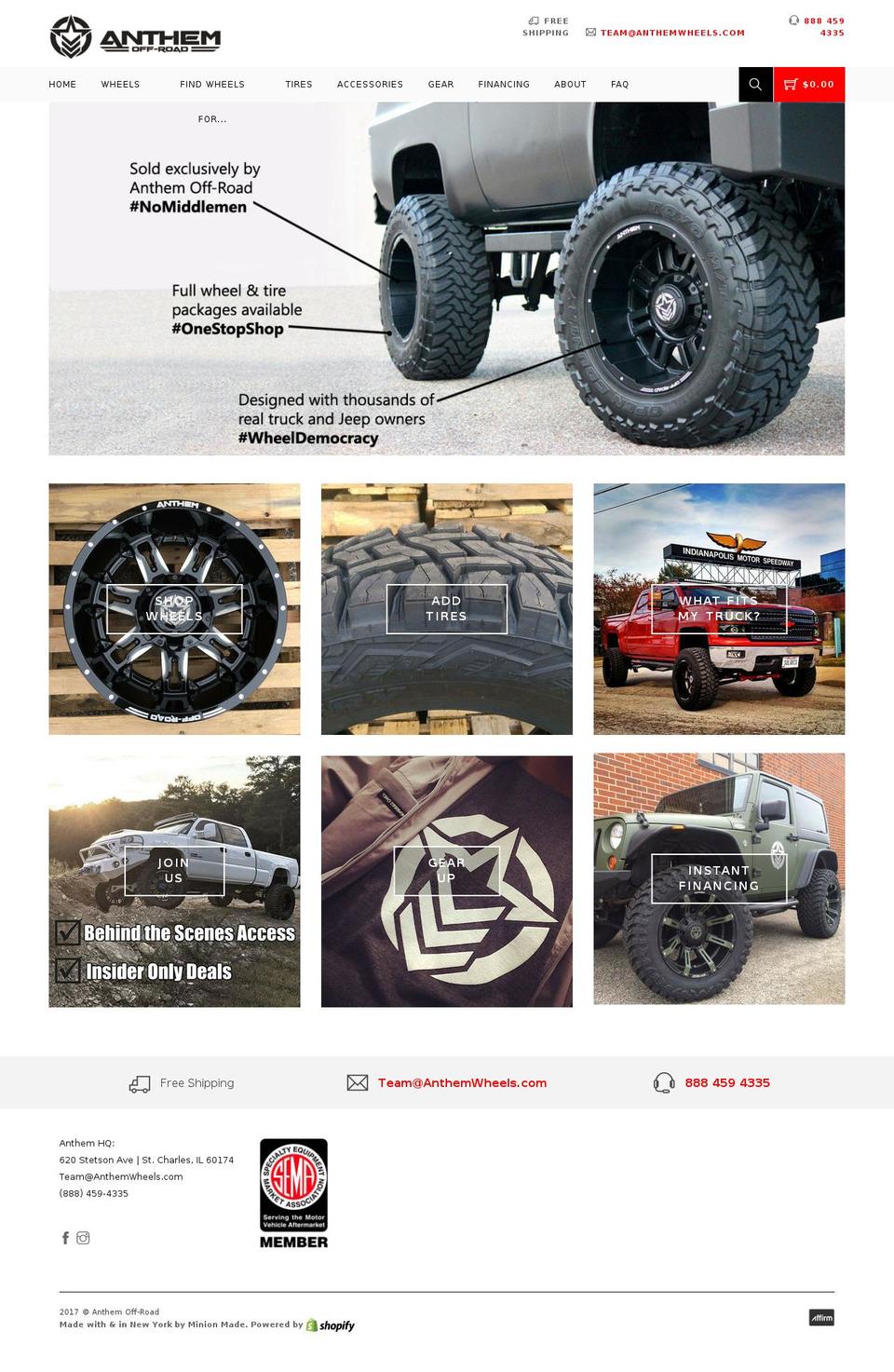 anthemwheel.com shopify website screenshot