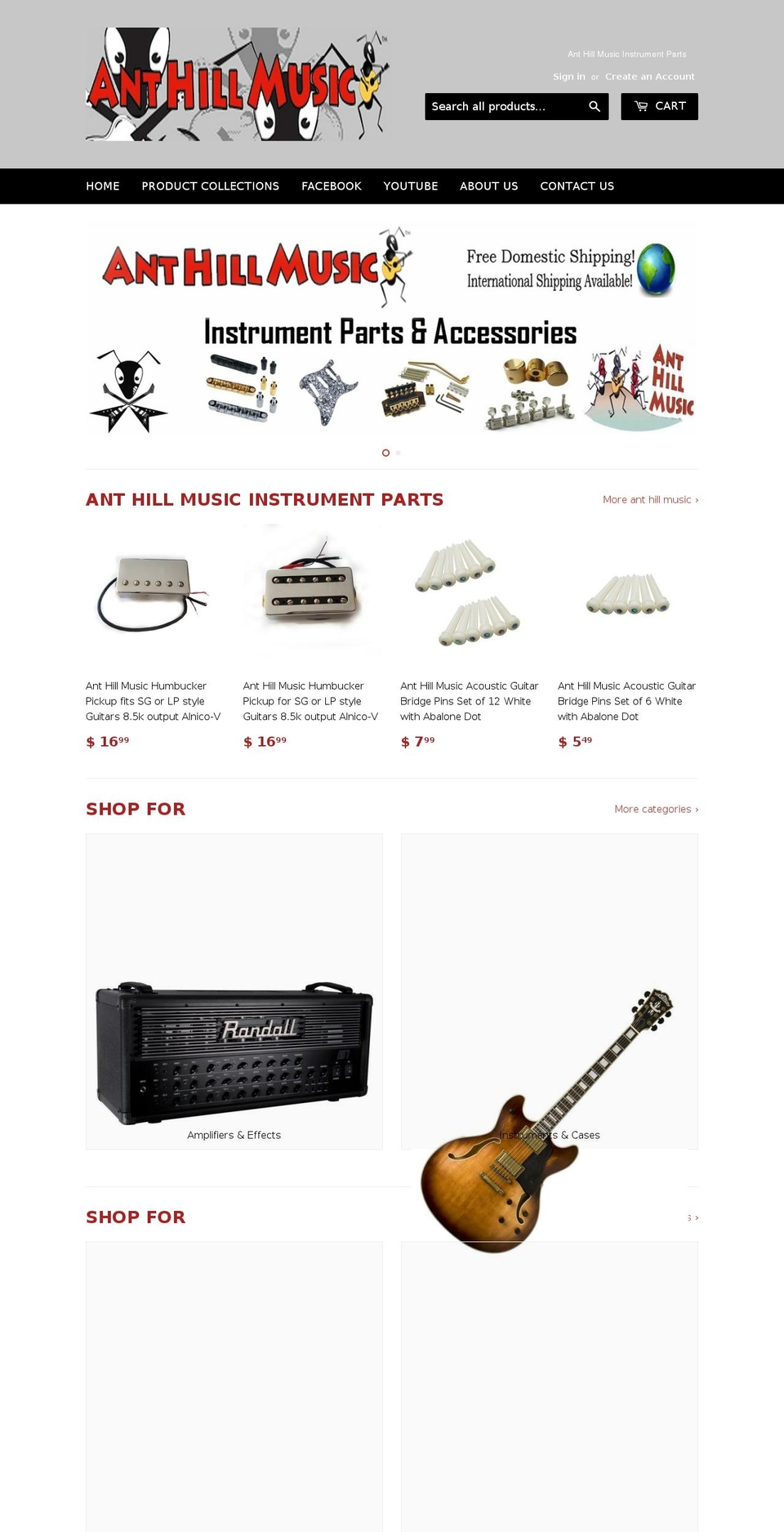 anthillmusic.net shopify website screenshot