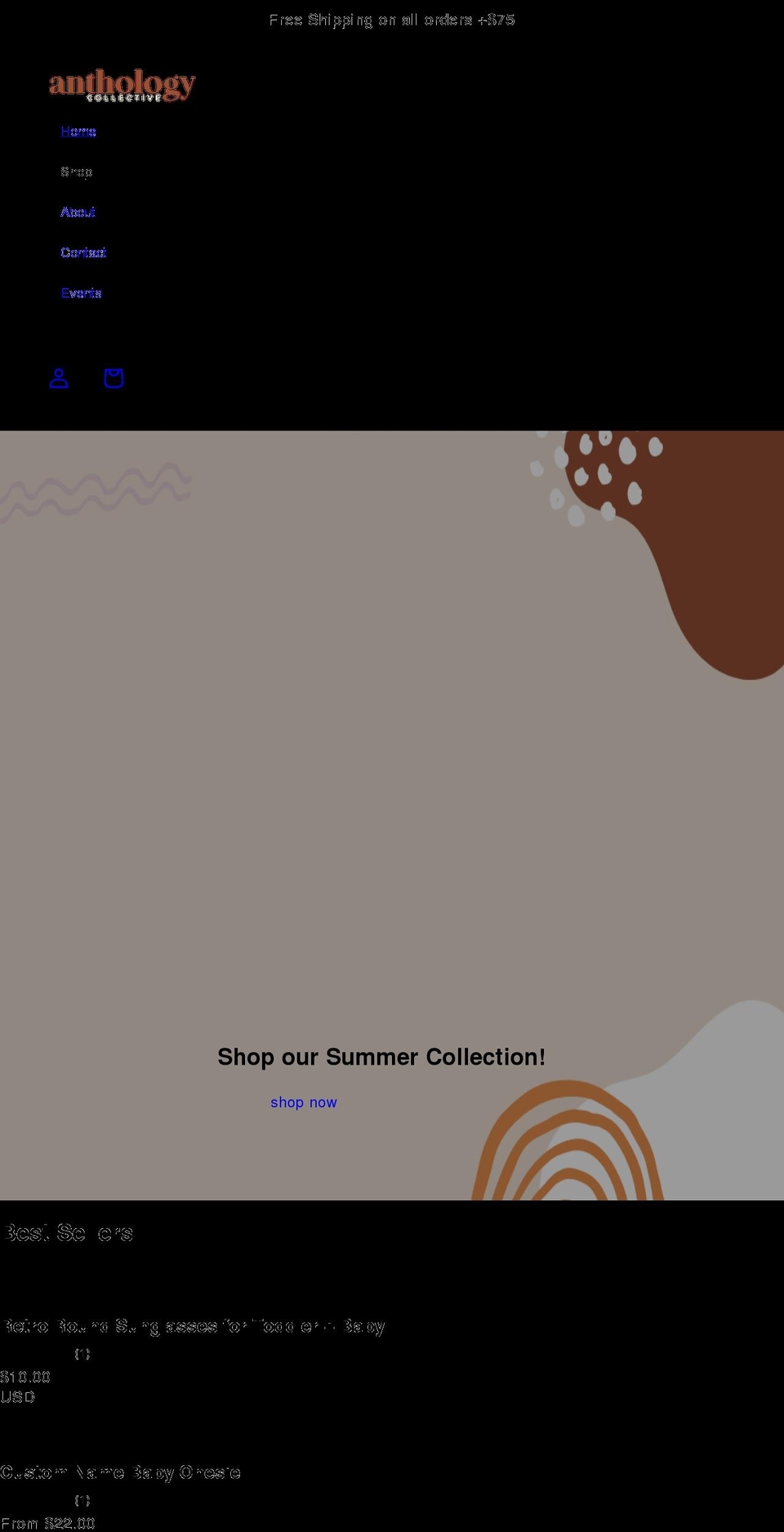 anthology-collective.com shopify website screenshot