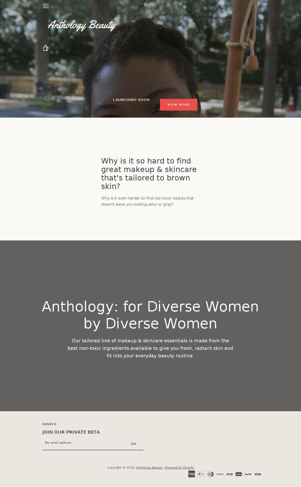 anthologybeauty.com — Shopify storefront screenshot