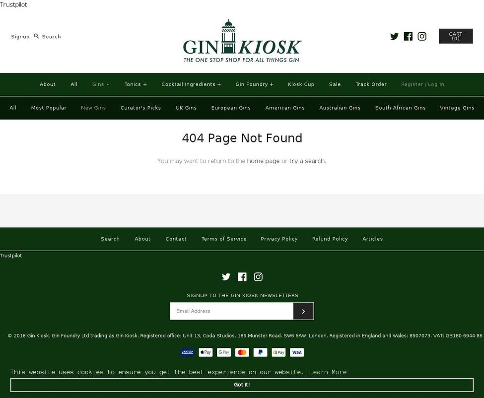 anthologyofgin.com — Shopify storefront screenshot