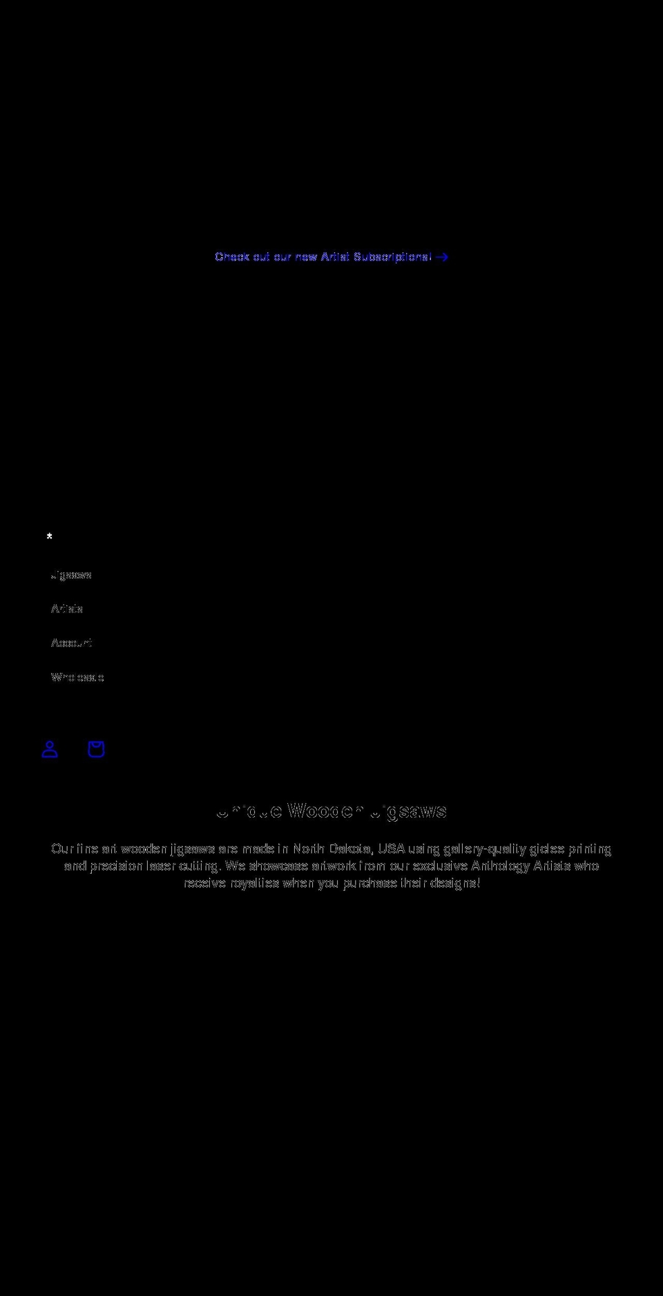 anthologypuzzles.com shopify website screenshot