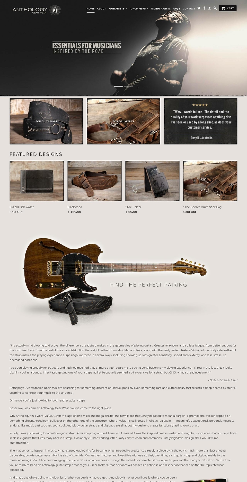 anthologystraps.net shopify website screenshot