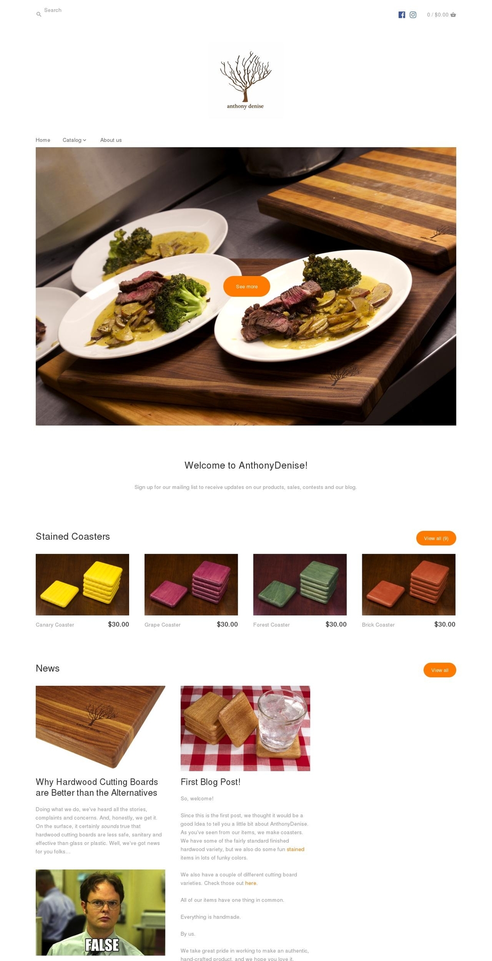 anthonydenise.com — Shopify storefront screenshot