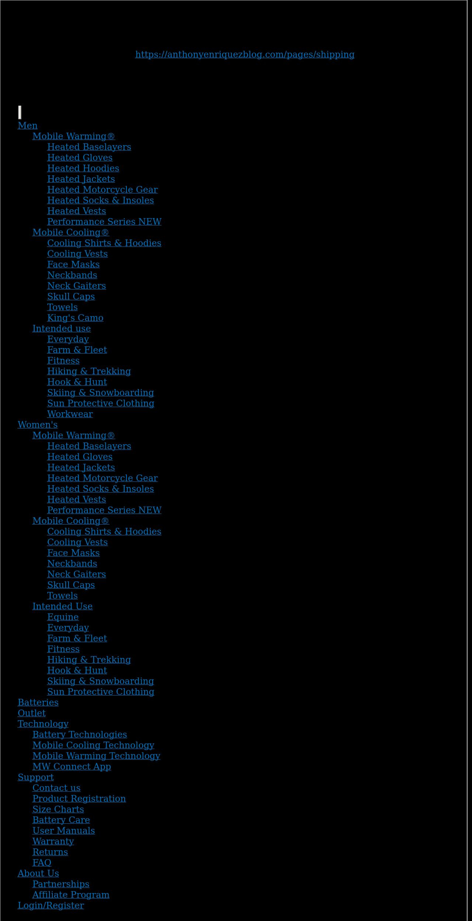 anthonyenriquezblog.com shopify website screenshot